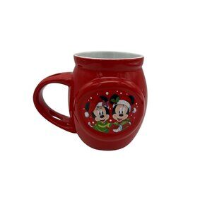 Disney Mickey & Minnie Christmas Mug 2019 Red Hot Cocoa Cup 4.5" Holiday